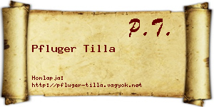 Pfluger Tilla névjegykártya